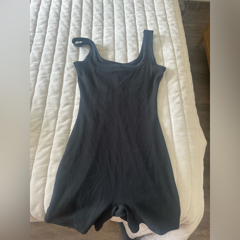 Skims black cotton rib onesie! Never worn, tried on once!
